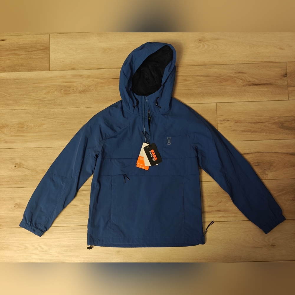 Bass Outdoor men's anorak jacket with a hood and front kangaroo pocket Size S